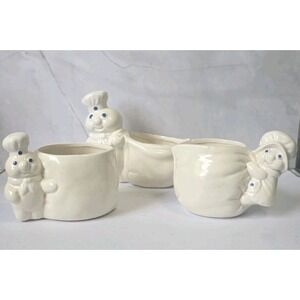 Vintage Pillsbury 1988 Spnge Holder Creamer, Planter Or Utensil Holder Set Of 3